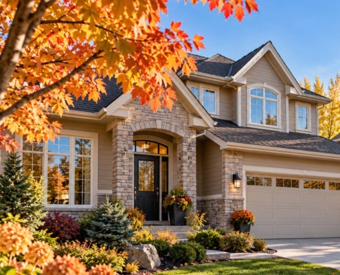 St. Albert home with autumn landscaping – best time to sell a house in St. Albert